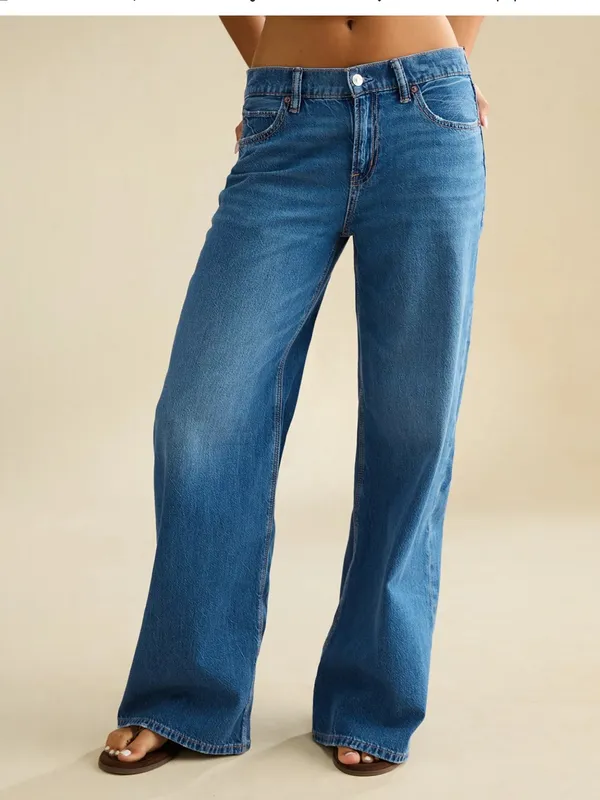 American Eagle Low-Rise Baggy Ultra Wide-Leg Jean Size 4 Regular - Image 3