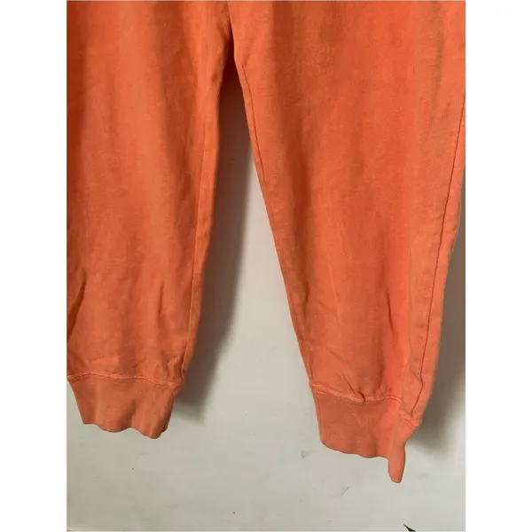 Nike Women’s Cotton Acid Wash Orange Fleece Lightweight Joggers L Athleisure - Image 3