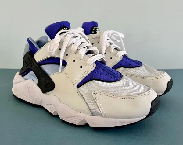 Nike Air Huarache White Lapis Deep Royal Blue Black Sneakers - Image 2