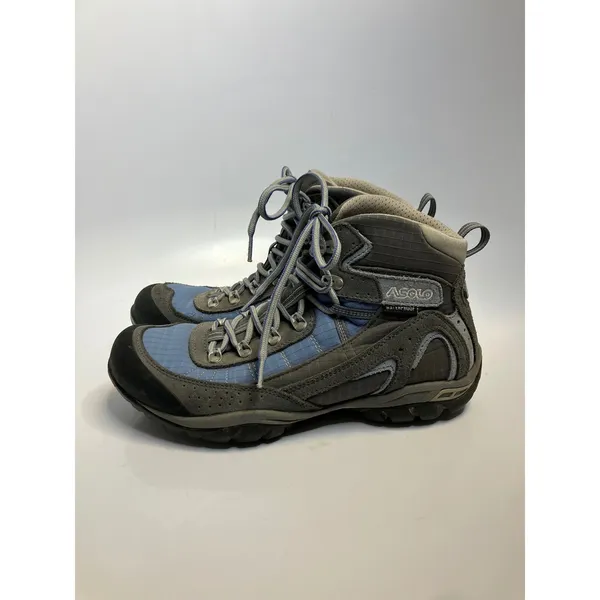 Asolo Mesita Waterproof Hiking Boots Womens 7.5 Blue Grey Good Vibram Sole Suede - Image 3