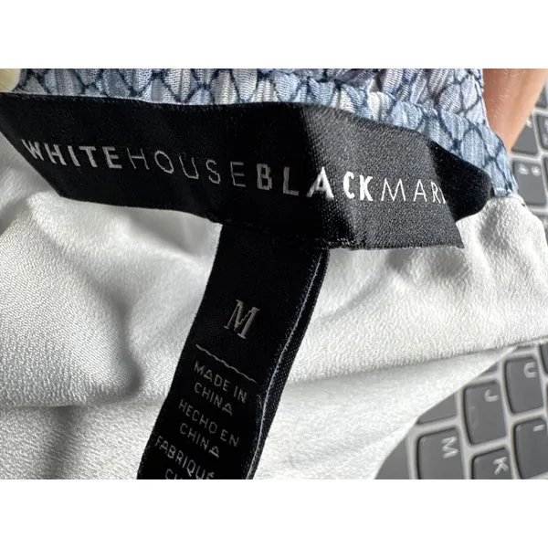 White House Black Market Off Shoulder Tiered‎ Ruffle Print Dress M - Image 7