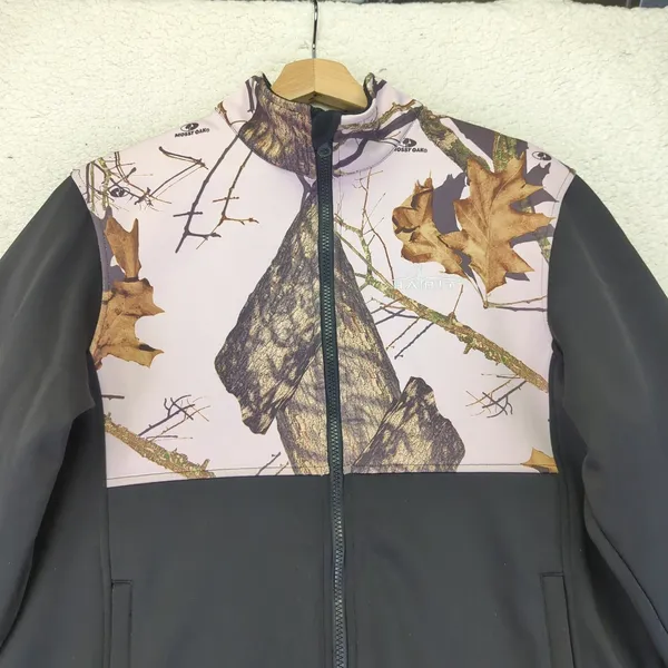 Habit Women's Black Pink‎ Camo Mossy Oak Softshell Jacket Full Zip Size Large - Image 7