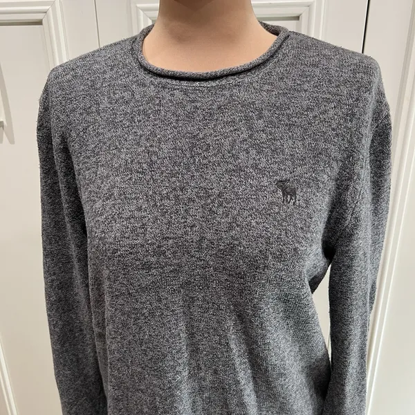 Abercrombie & Fitch Women's Gray Marled Pullover Sweater Size Small Moose Cotton - Image 2