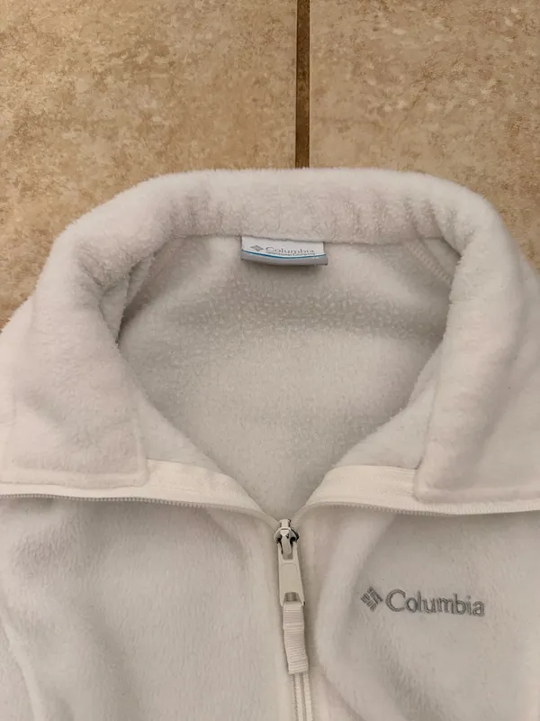 Columbia White Full-Zip Fleece Jacket - Image 3