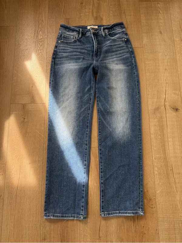 Risen Jeans Size 11 Straight Leg Blue Denim Distressed Wash - Image 2