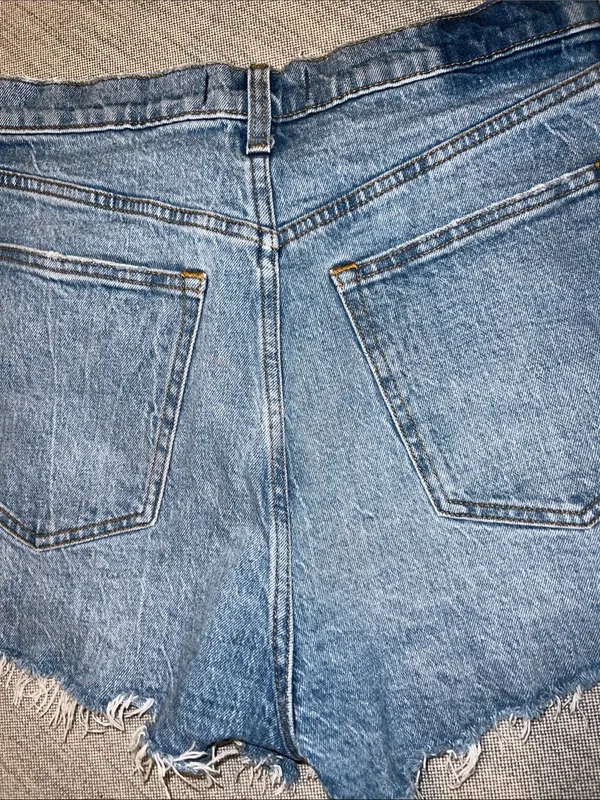 Abercrombie & Fitch Black Distressed High-Rise Denim Shorts 90s relaxed cutoff 8 - Image 5