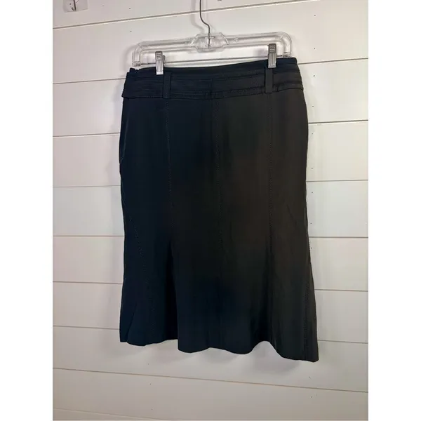 Karen Millen Women's Paneled Bow Belted Flared Hem Mini Skirt Black Size 6 - Image 13
