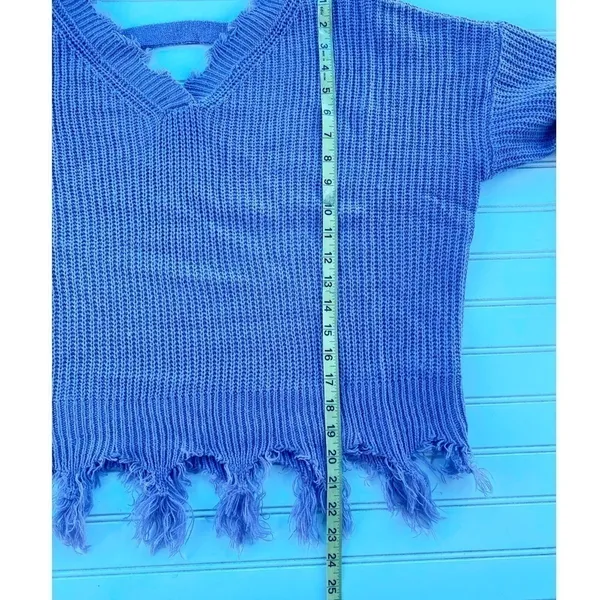 Fringe knit sweater Size Large‎ Purple - Image 6