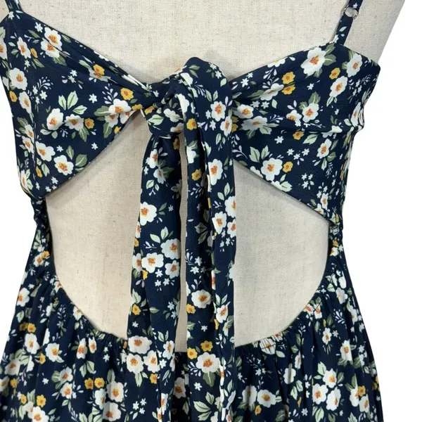Altar’d State Large Midi Dress Floral V-Neck Tie Back Tiered Adjustable Straps - Image 6