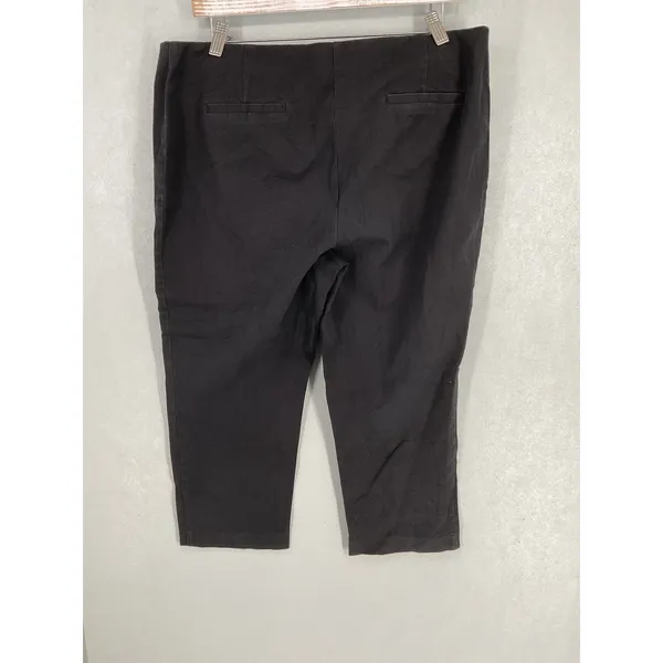 Alfani Womens Pants Black Solid Stretch Pull On Cropped Size 16 - Image 3