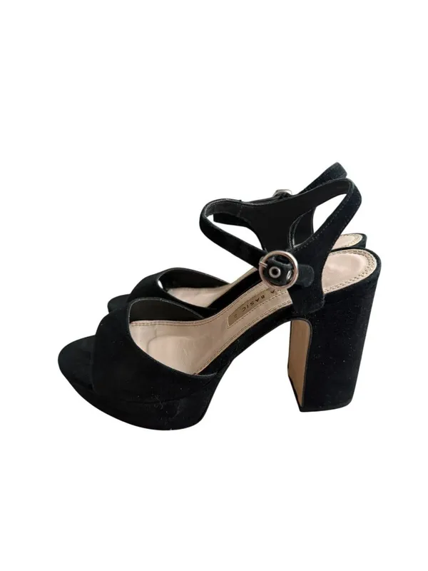 ZARA Black Ankle Strap Platform Heels Size 37 / US 6.5 - Image 7
