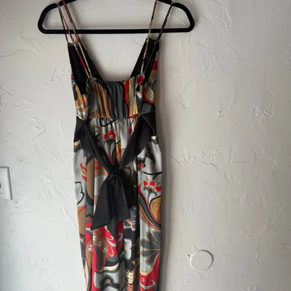 Forever Y2k Size Medium Retro Black Red Satin Going Out Maxi Dress‎ - Image 5
