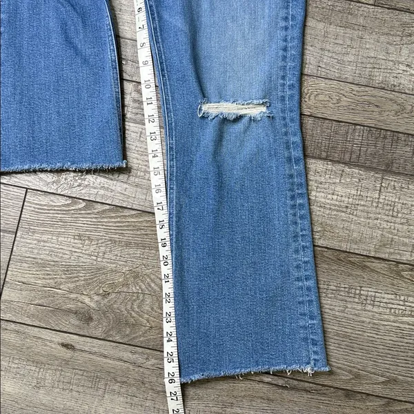 MOTHER The Tripper Ankle Fray Blue Distressed Straight Leg Jeans - Image 9
