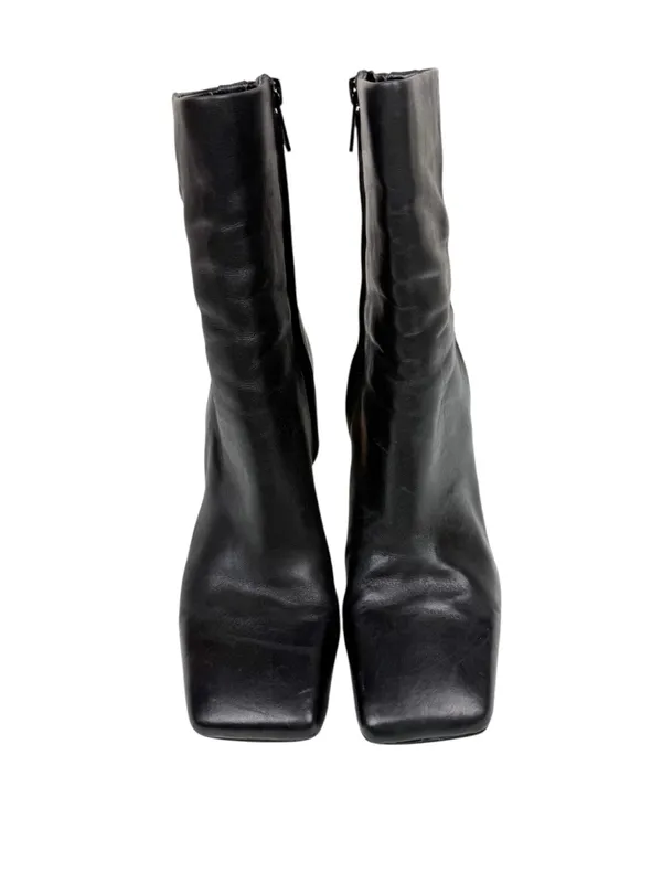 Sam Edelman Anika Black Leather Square Toe Heeled Ankle Boot Size 8.5 - Image 2