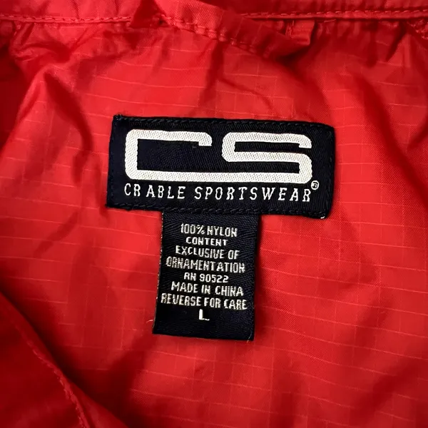 Vintage Ohio State Buckeyes Windbreaker Jacket Red Full Zip Large NCAA OSU - Image 6