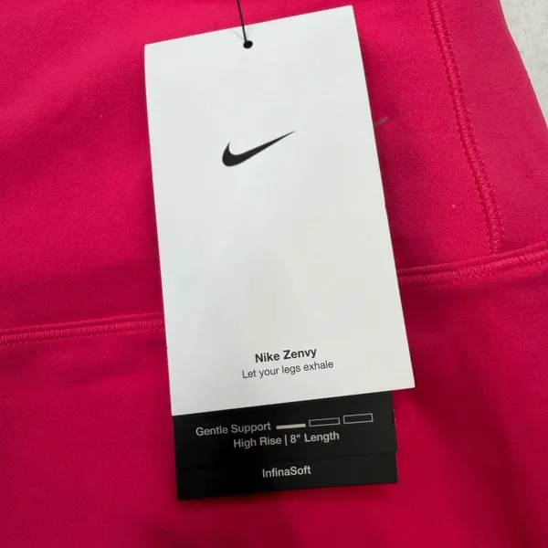 Nike Womens Zenvy Gentle-Support High-Waisted 8" Biker Shorts Pink DQ6003-666 XS - Image 3