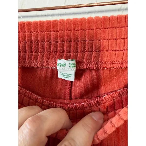 Aerie Groove-on Rib Velour Flare Pant Burnt Orange Sz S Stretch Boho - Image 4