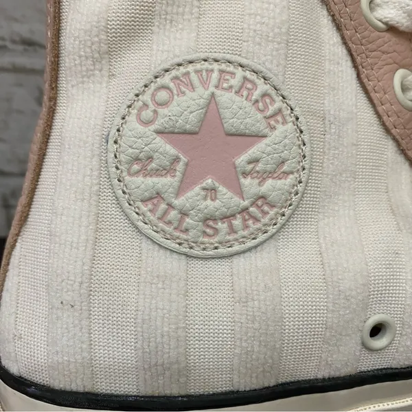 Converse 572701C Chuck 70 Hi Crafted Folk Jacquard Sneakers Egret/Pink Clay 8 - Image 14