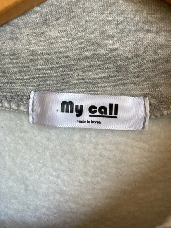 My Call New York Health and Racquet Club Crop Collared Sweatshirt Gray - Image 9
