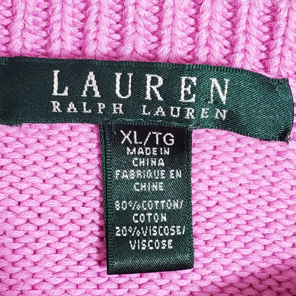 Lauren Ralph Lauren Light‎ Pink Cable Knit Pullover Sweater. Size: XL - Image 9