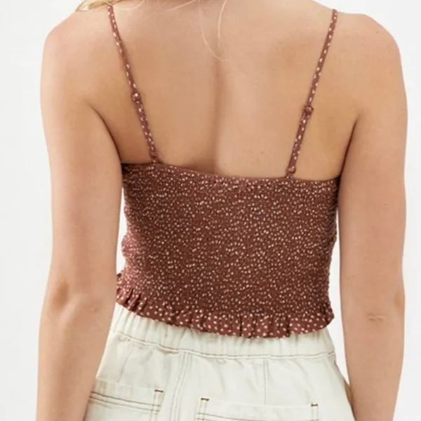 PacSun LA Hearts Brown Ruched Tank size S NWT - Image 2