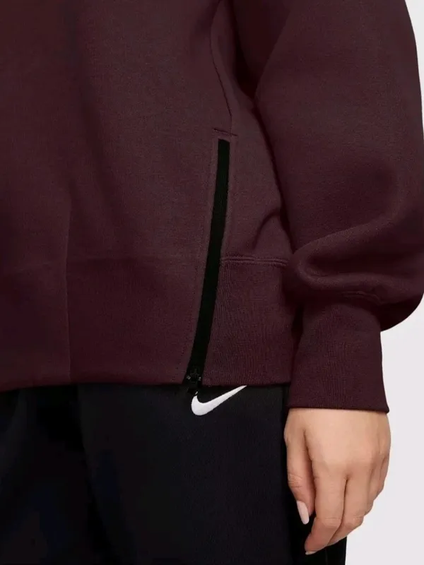 Nike Sportswear Tech Fleece Style Crewneck Sweatshirt Maroon Burgundy Sz S - Image 3