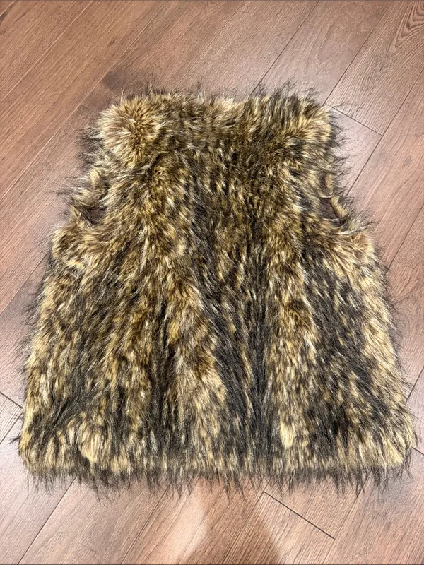 Staring At Stars Faux Fur Women’s Vest in Brown Size Small - C54-132 - Image 4