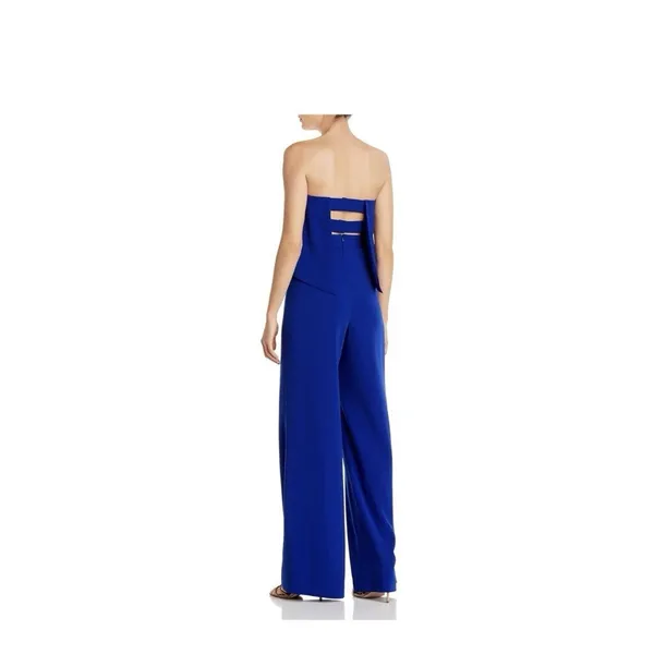 NWT‎ JAY GODFREY Womens Stretch Zippered Strapless Evening Wide Leg Jumpsuit - Image 4