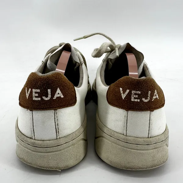 Veja Urca CWL Sneakers Low Top Lace Up Logo Leather Rubber White Camel Tan 7 - Image 5