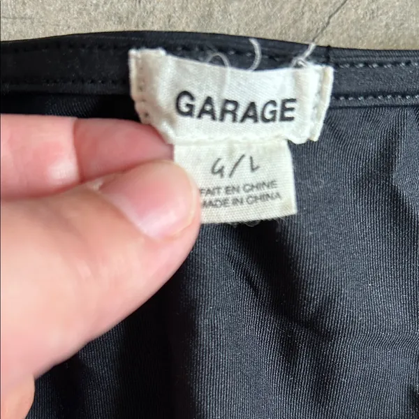 Garage Black Long Sleeve Cropped Wrap-Style Top - Image 2
