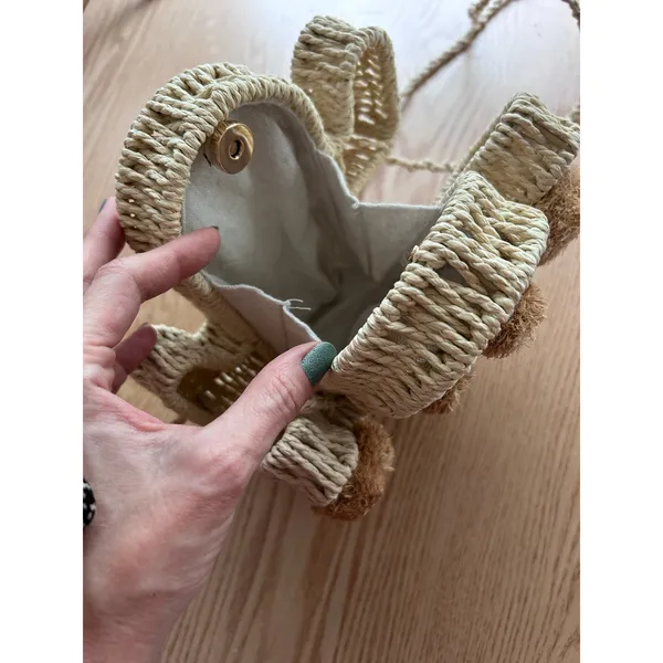 New Women’s Savanna Straw Cactus 🌵Handbag👜Purse Snap Closure Natural 7.5”x7.5” - Image 12
