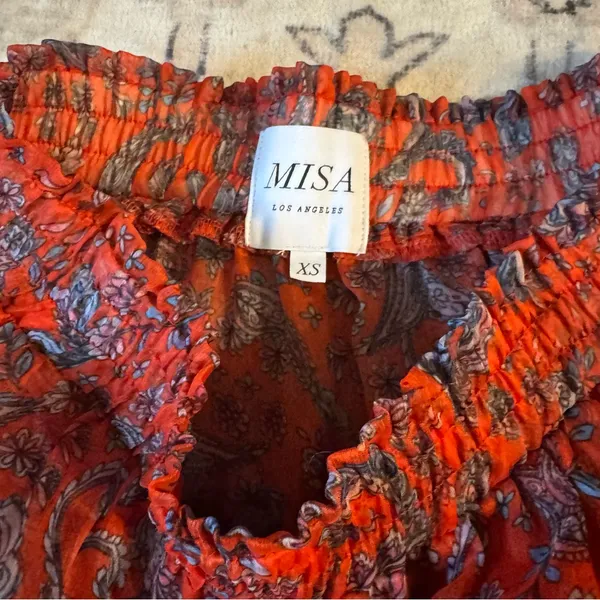 Misa Los Angeles Red Paisley Mini Dress - Image 7