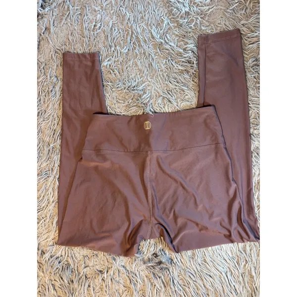 Balance Collection Mauve Brown High Waisted Coolmax Leggings Size Large 12-14 - Image 5