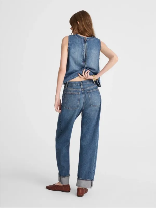Madewell The Pieced Barrel-Leg Full-Length Jean in Mosby Wash - Image 2