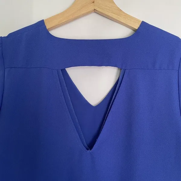 Dahlya‎ royal blue sleeveless sheath v-neck summer sundress casual size small - Image 9