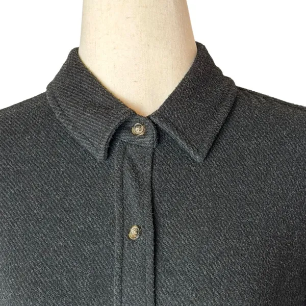 Faherty Dress Women Small Black Heathered Twill Knit Legend‎ Sweater Shirt Dress - Image 6