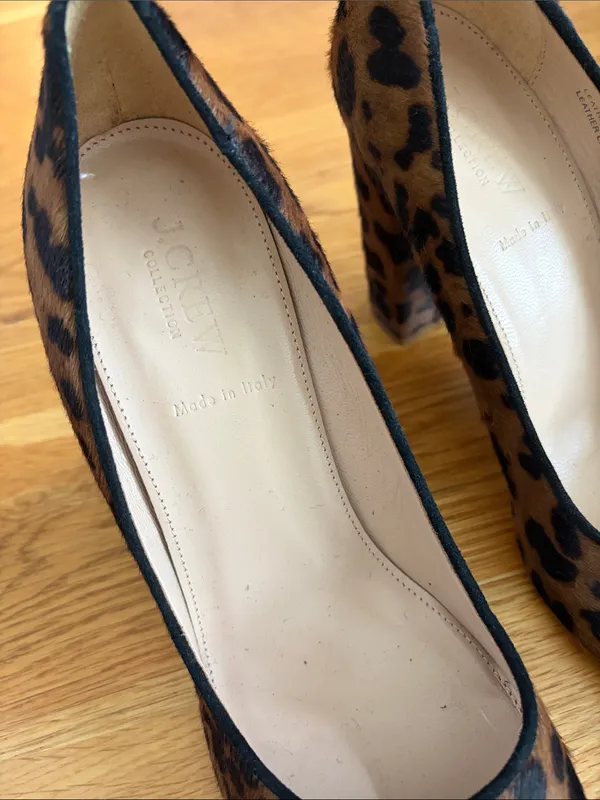 J. Crew Leopard Print Block Heel Pumps - Brown/Black - Image 2