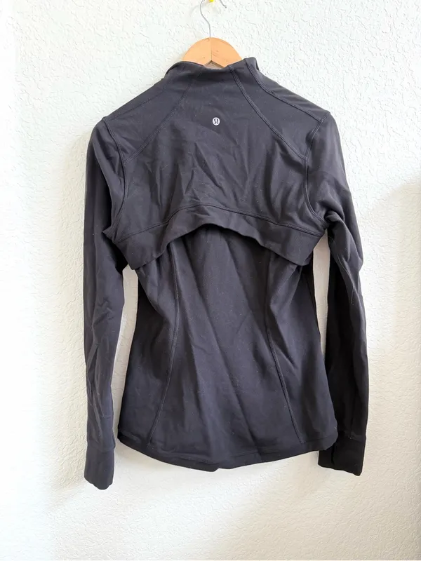 Lululemon Quarter Zip Women's Black Pullover Sweater Size 10 - Image 3