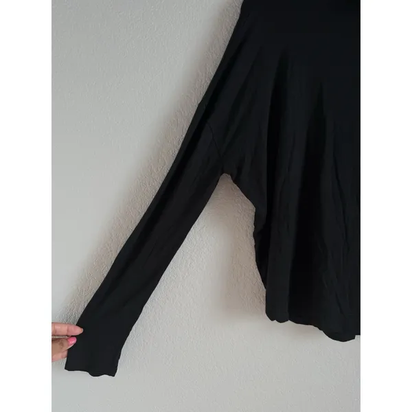 Aritzia Babaton Small Long Sleeve Top Shirt Black Mock‎ Neck Lightweight Cropped - Image 7