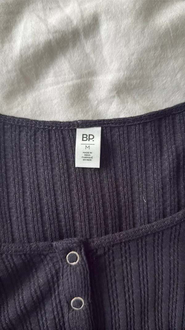 Brass Plum Crop Henley Top Black - Image 3