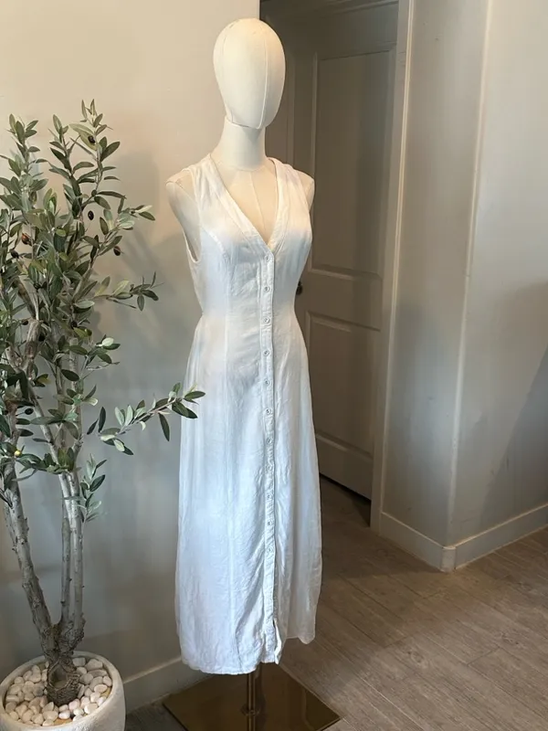 Princess Polly Summer Season Button Front Linen Blend Dress New! - Image 9