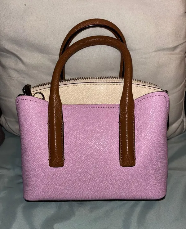 Kate Spade Purse Leather lavender and white mini - Image 3