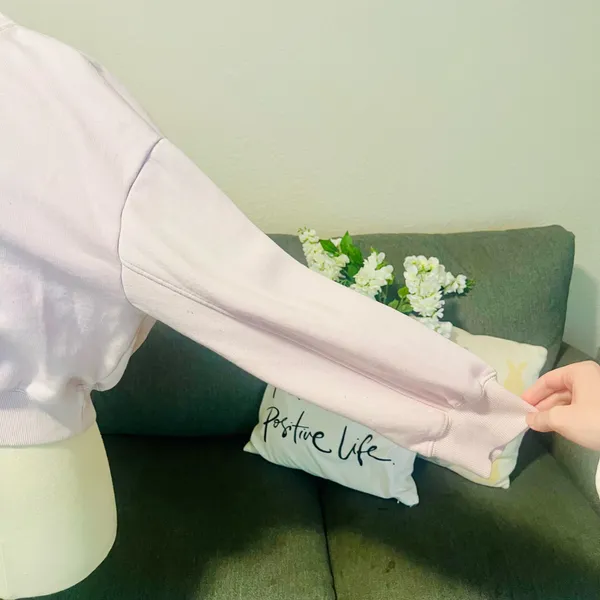 Zara Pale Pink Semi Cropped Sweatshirt - Image 2