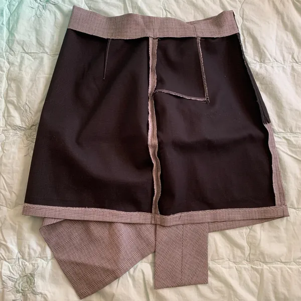 Zara Black & White Houndstooth mini Skirt with Bow Knot - Image 10