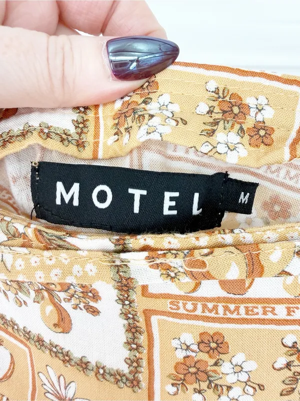 Motel Rocks Stamp‎ Mini Wrap Skirt Women's M Orange Y2K - Image 5