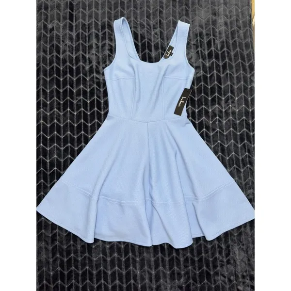 Lulus Home Before Daylight Periwinkle Sleeveless Skater Dress Sz Small NWT - Image 2