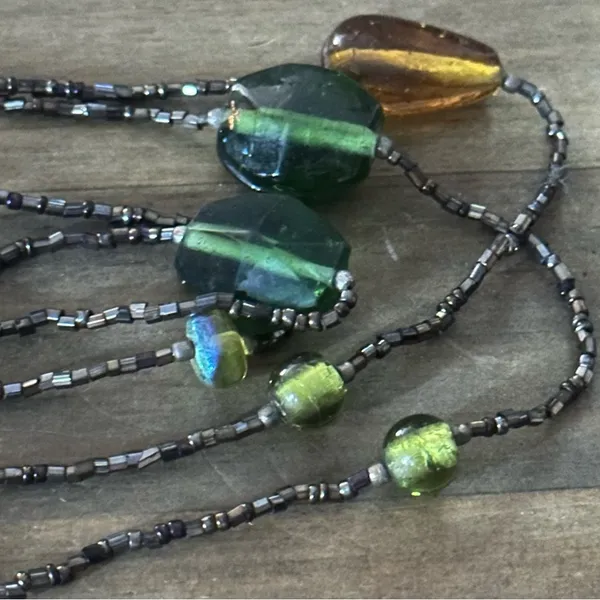 Vintage long glass bead necklace - Image 3