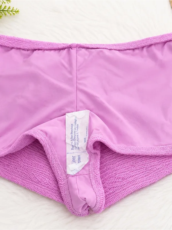 Dippin’ Daisy’s Pink Textured Bikini Set Size M Bali Top High Waist Bottom - Image 3