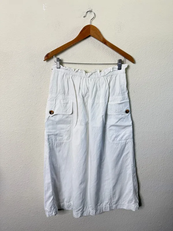 ALC Frank Womens Cecilia Linen-Blend Midi Skirt White Womens‎ Size 4 - Image 9