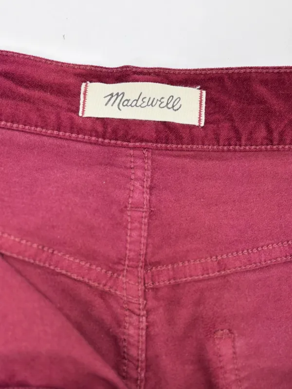 (E-574) Madewell Burgundy Corduroy Zip Mini Skirt - Image 2